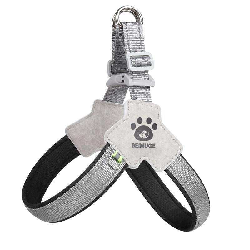 Harnais anti-traction ajustable avec laisse réfléchissante pour chien et chat