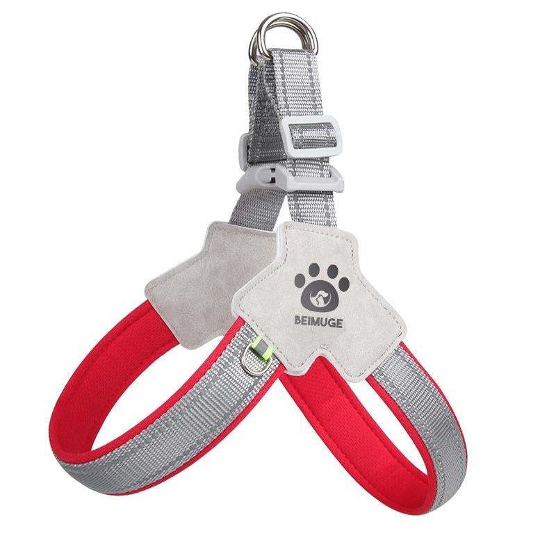 Harnais anti-traction ajustable pour chien et chat avec laisse réfléchissante et confortable