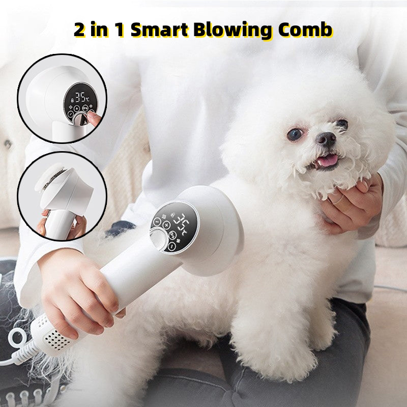Sèche‑cheveux intelligent NEX 2‑en‑1 pour chiens et chats – Séchage + brossage